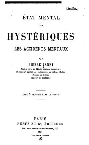 État mental des hystériques