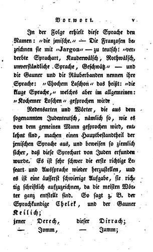 Chochemer Loschen: Wörterbuch der Gauner- und Diebsvulgo jenischen Sprache ...