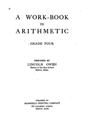 A Work-book in Arithmetic: Grade Four