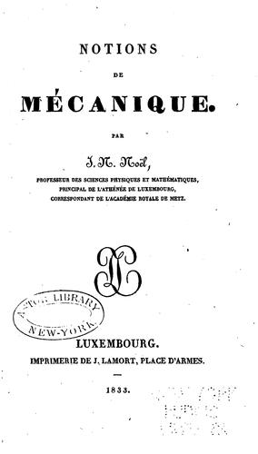 Notions de mécanique