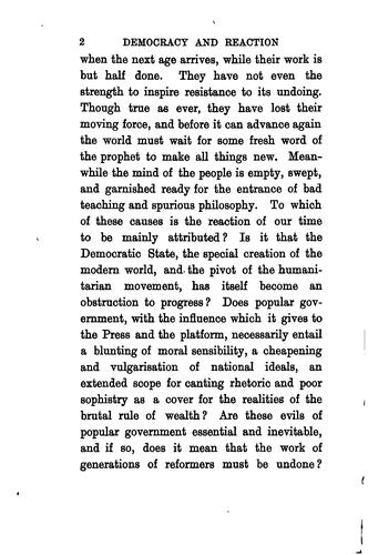 Democracy and Reaction