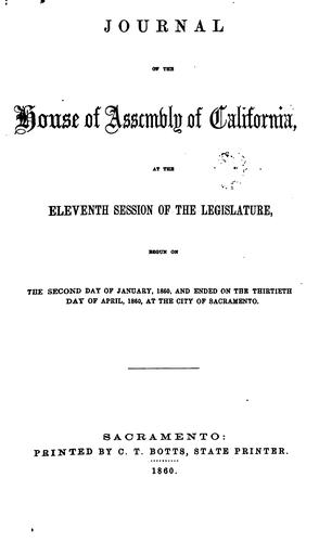 Journal of the Assembly, Legislature of the State of California
