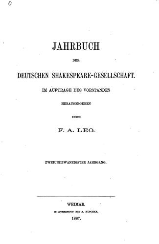 Jahrbuch der Deutschen Shakespeare-Gesellschaft
