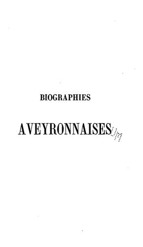 Biographies aveyronnaises