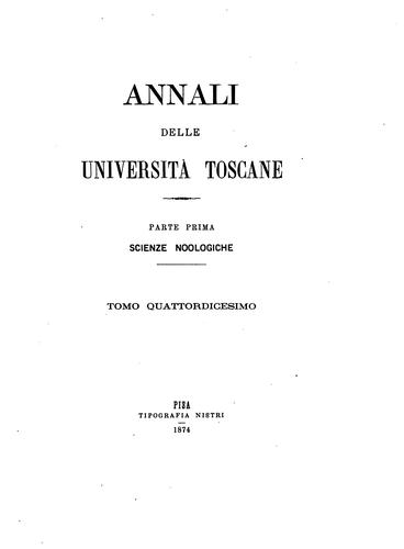 Annali delle Universitá toscane