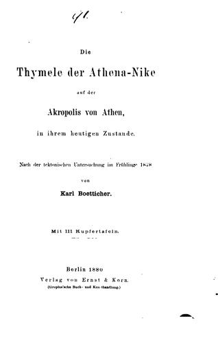 Die Thymele der Athene-Nike auf der Akropolis von Athen in ihrem heutigen Zustande