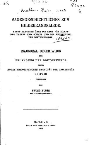 Motive und Stil im Hildebrandslied