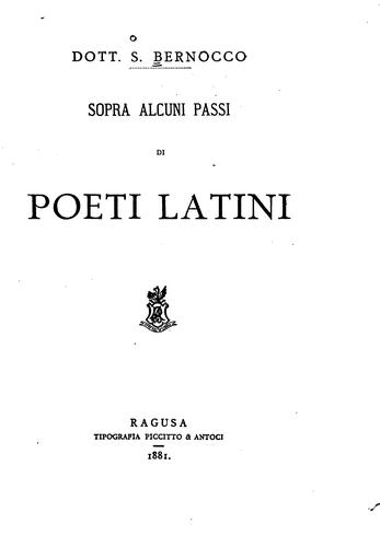 Sopra alcuni passi di Poeti Latini