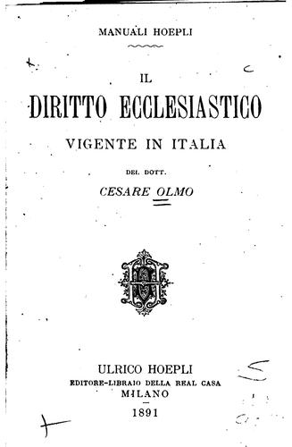 Dirítto ecclesiastico, vigente in Italia