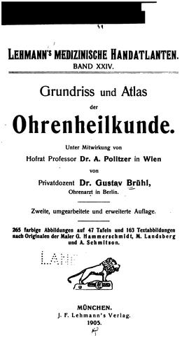 Grundriss und Atlas der Ohrenheilkunde