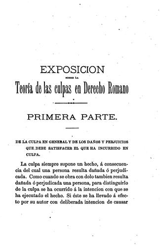 Exposición sobre la teoría de las culpas en derecho romano