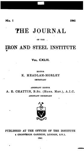 The Journal of the Iron and Steel Institute