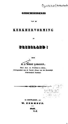 Geschiedenis van de kerkhervorming in Friesland