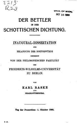 Der Bettler in der schottischen Dichtung