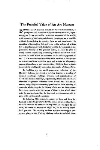 An Art Museum: Its Concept and Conduct