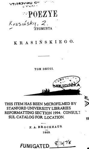 Poezye Zygmunta Krasińskiego