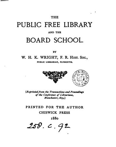 The public free library and the board school