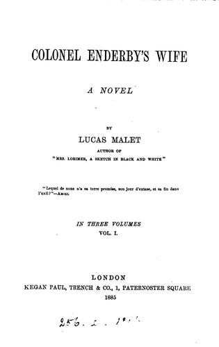 Colonel Enderby's wife, by Lucas Malet
