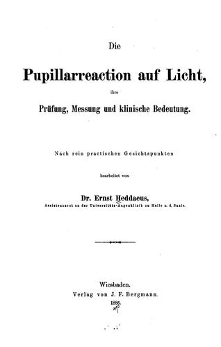 Die Pupillarreaction auf Licht
