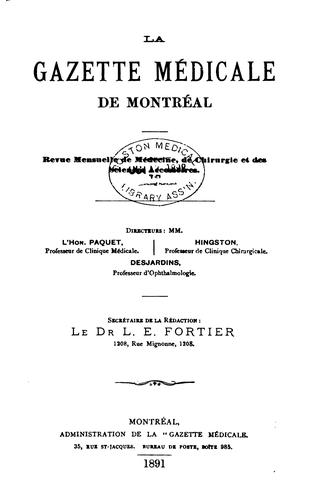 La Gazette médicale de Montréal