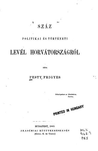 Száz politikai és történeti levél Horvátországról