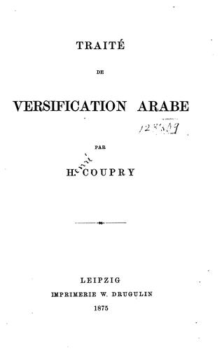 Traité de versification arabe