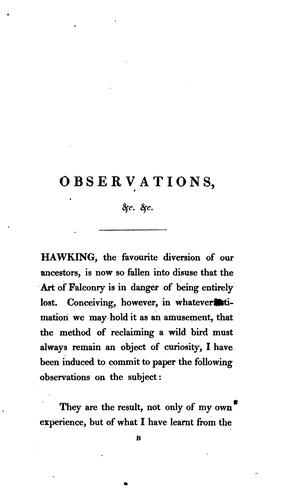 Observations upon hawking