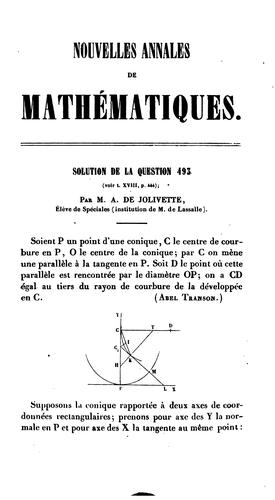 Nouvelles annales de mathématiques: journal des candidats aux écoles polytechnique et normale