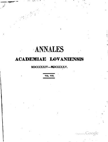 Annales Academiae lovaniensis