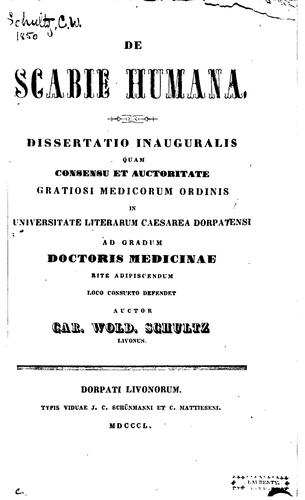De scabie humana ...