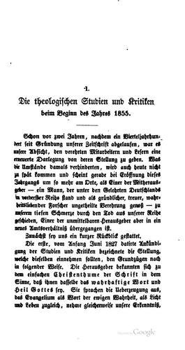 Theologische Studien und Kritiken, in Verbindung mit D. Gieseler, D. Lücke ...