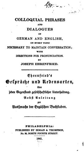 Colloquial Phrases and Dialogues in German and English ...