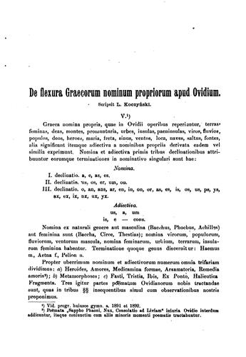 De flexura graecorum nominum propriorum apud Ovidium