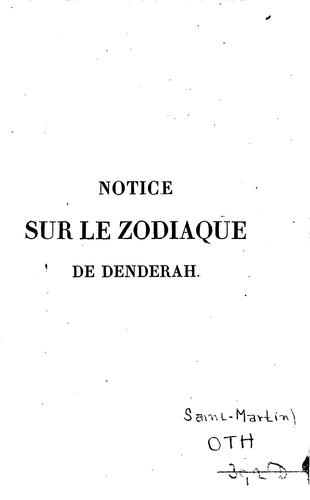 Notice sur le Zodiaque de Denderah ...