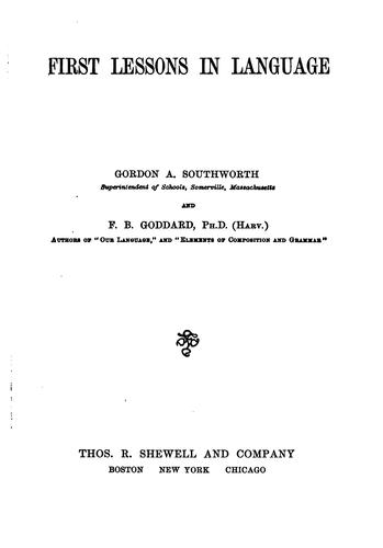 First Lessons in Language