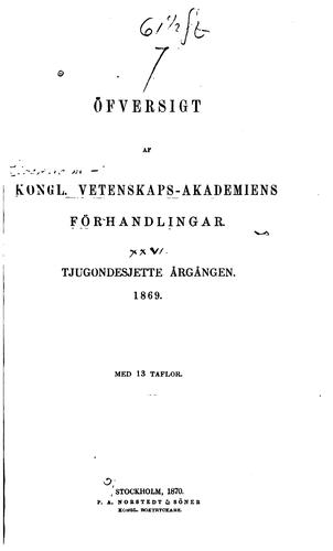 Öfversigt af kongl. vetenskaps-akademiens forhandlingar