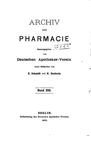 Archiv der Pharmazie und Berichte der Deutschen pharmazeutischen Gesellschaft
