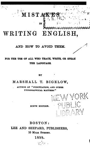 Mistakes in Writing English, and how to Avoid Them ...