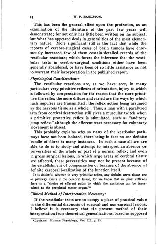 Vestibular tests in intracranial surgery: (first Paper) ...
