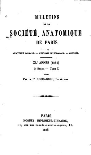 Bulletins de la Société anatomique de Paris
