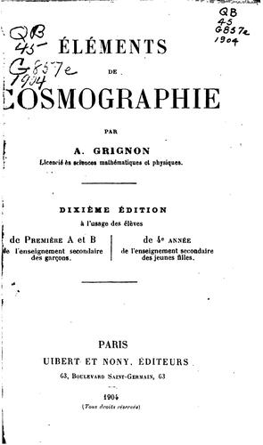 Éléments de cosmographie