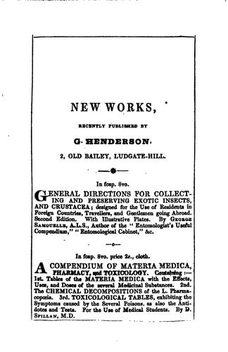 A compendium of materia medica, pharmacy, and toxicology