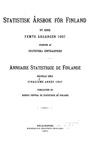Statistisk årsbok för Finland: Annuaire statistique pour la Finlande