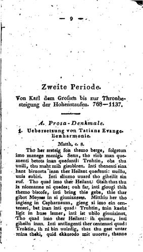 Altdeutsche Sprachproben aus dem 4ten bis 14ten Jahrhunderte: Ein Hilfsbuch beim Vortrage der ...