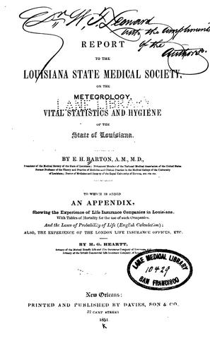 Report to the Louisiana State Medical Society