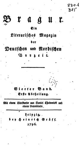 Bragur: Ein litterarisches Magazin der Teutschen und nordischen Vorzeit...