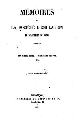 Mémoires de la Société d'emulation du Doubs