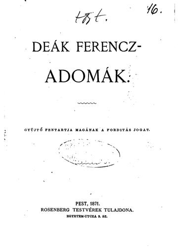 Deák Ferencz-adomák