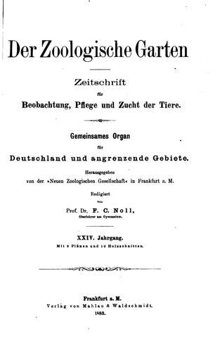 Der Zoologische Garten XXIV Jahrgang