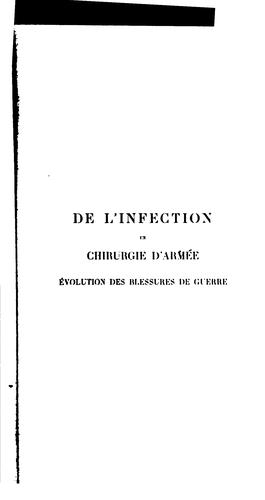 De l'Infection en chirurgie d'armee